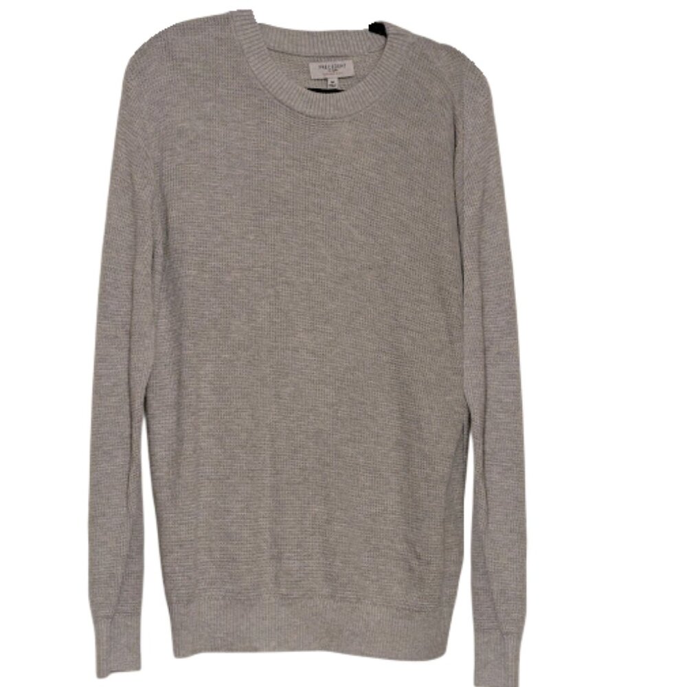 Cashmere Blend Precedent Los Angeles Men Ice Gray Waffle Knit Sweater Size M NWT